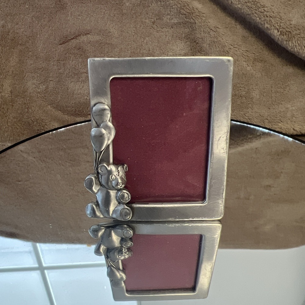 Seagull‎ Pewter Picture Photo Frame 2 1/2" x 2" Teddy Bear With Balloons Canada